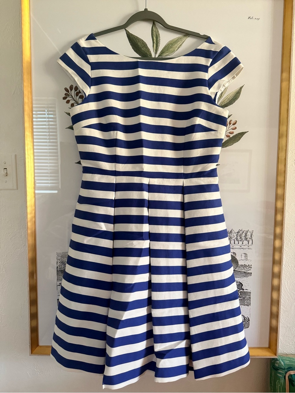 kate spade Navy and White Striped Fit-and-Flare Dress